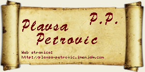 Plavša Petrović vizit kartica